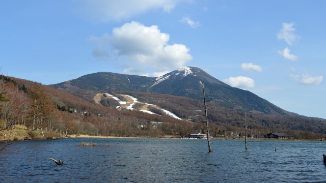 女神湖から見た蓼科山