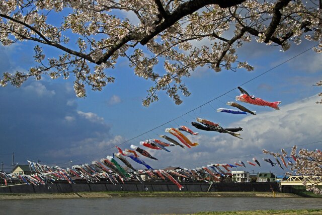 北上川の空