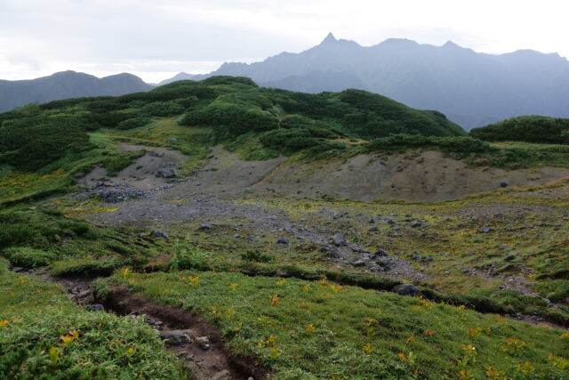 弓折岳からの槍