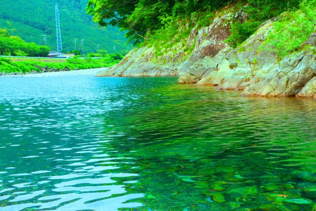 初夏の清流銚子川