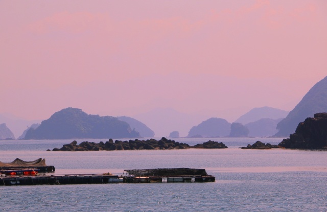 夏の海の夕暮れ