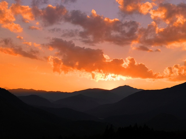 紀伊山地の夕暮れ