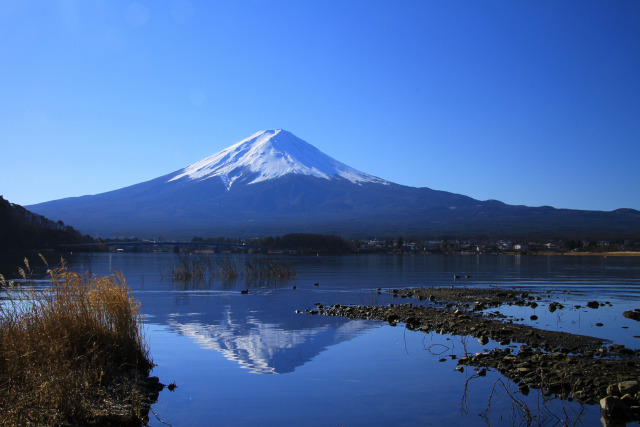 河口湖の逆さ富士