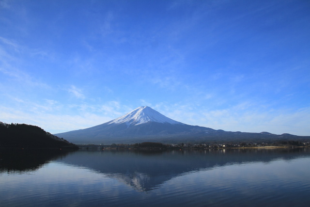 河口湖の逆さ富士