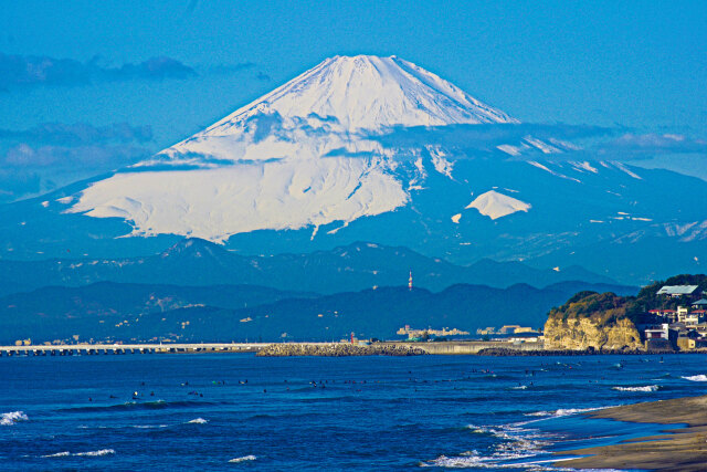 鎌倉から望む富士山