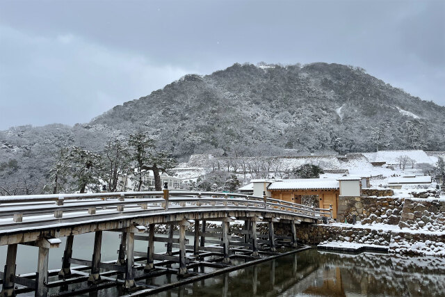 雪の鳥取城趾