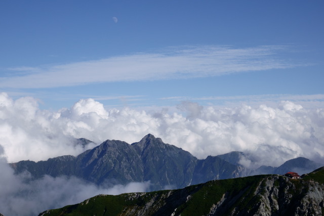 針木岳を望む