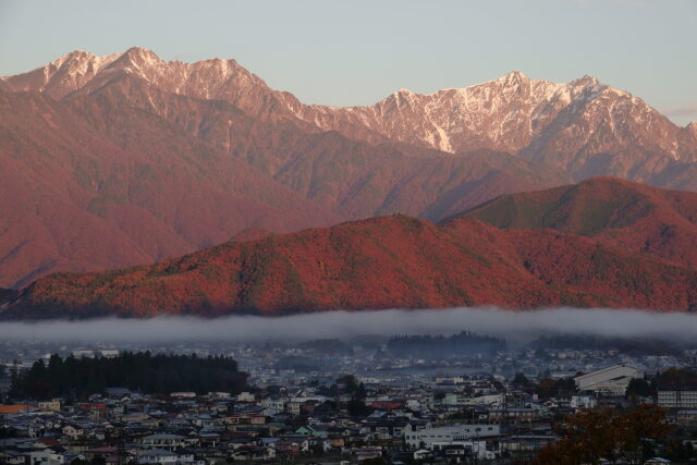 爺と鹿島槍を望む