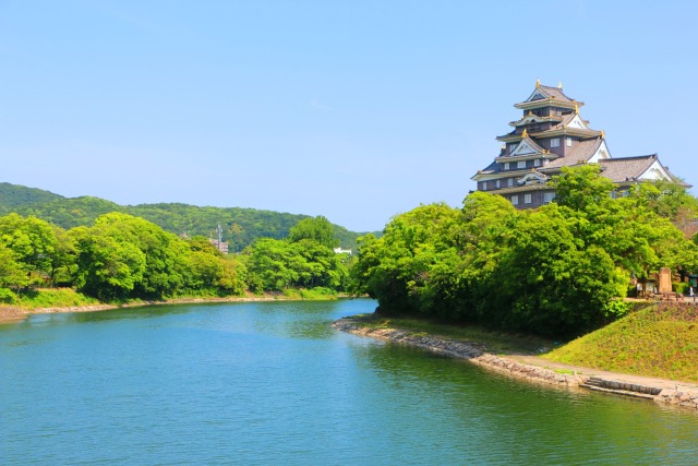 新緑の岡山城