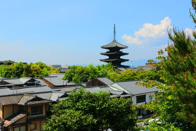 新緑の京都の町