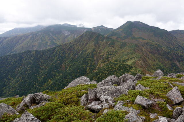 硫黄岳頂上にて