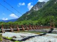 夏の上高地明神橋