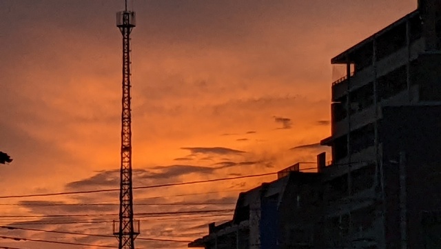 台風後の夕焼け