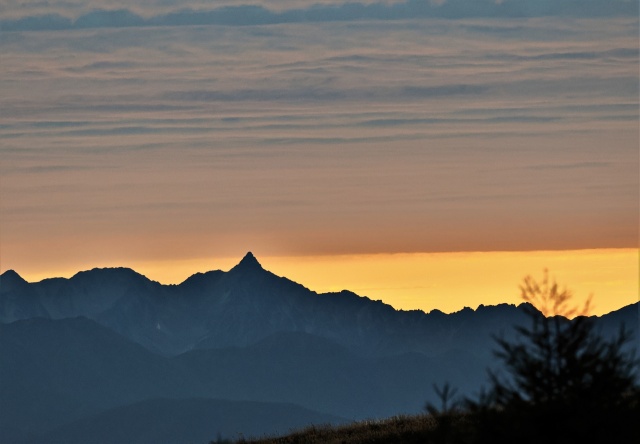 槍ヶ岳夕景