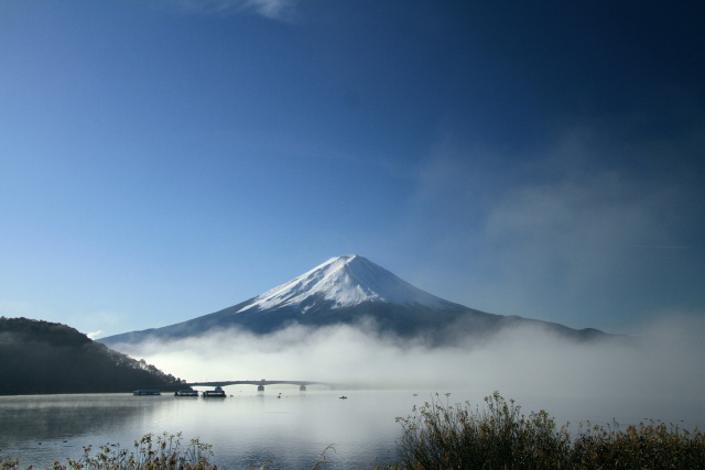 朝もや富士山