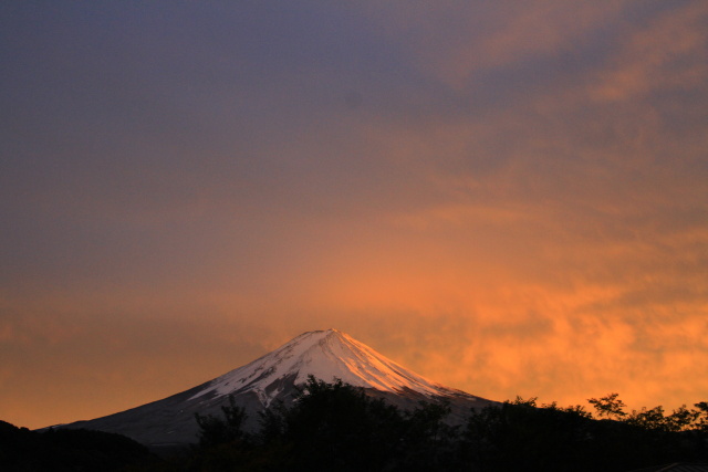 夕焼け富士山