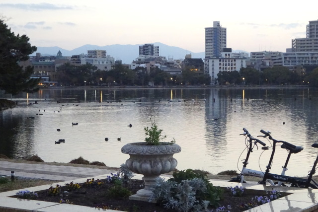 暮れ行く大濠公園