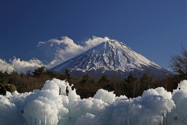 氷瀑の富士