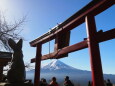 新春の河口湖天上山公園