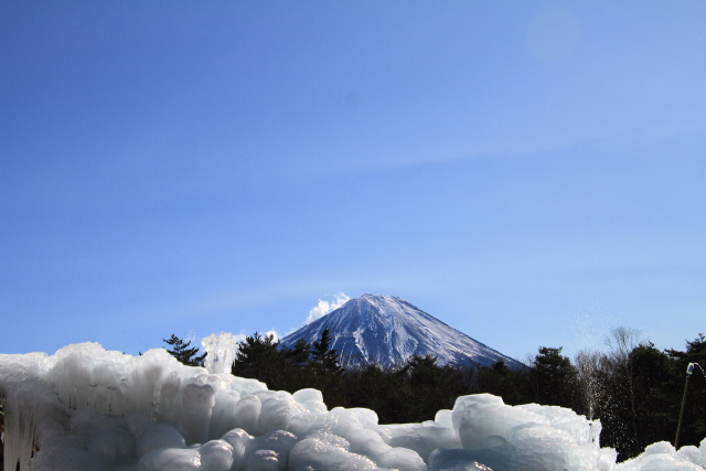 樹氷と富士山