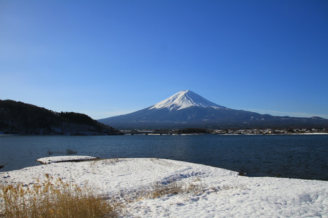 河口湖雪景色