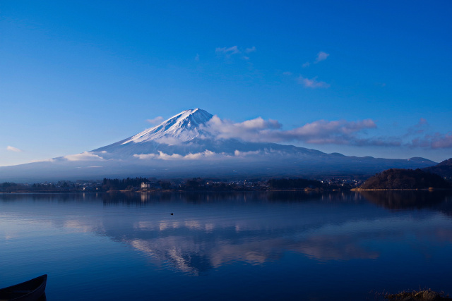 河口湖と富士山