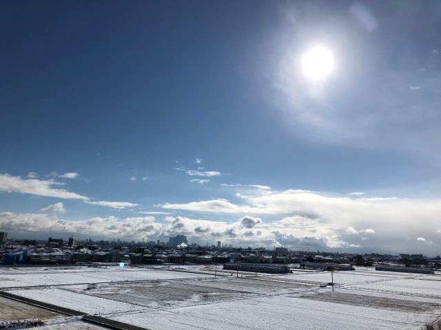 雪の濃尾平野