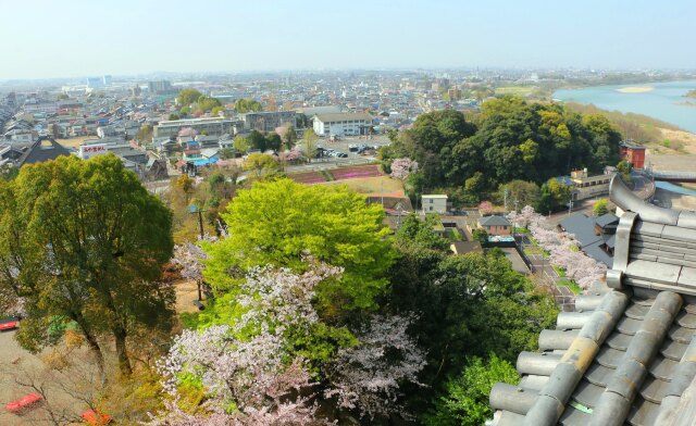 犬山城と木曽川