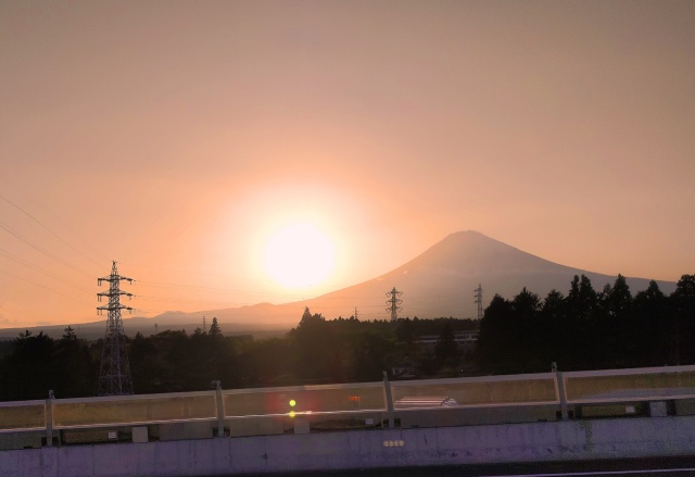 富士山の夕暮れ