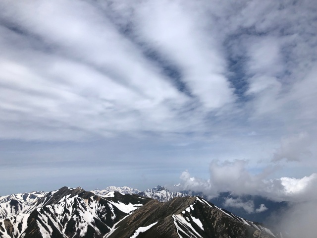 残雪の北アルプス