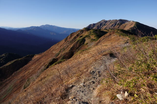 晩秋の弓折岳にて