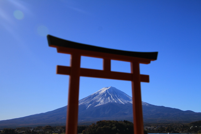 鳥居の中に富士山