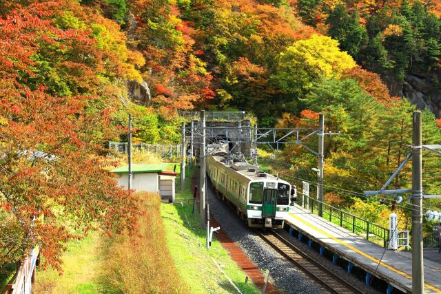 秋の面白山高原駅