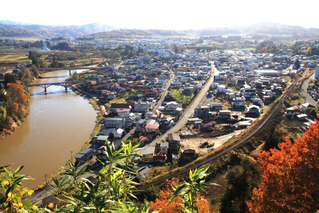 左沢線と最上川