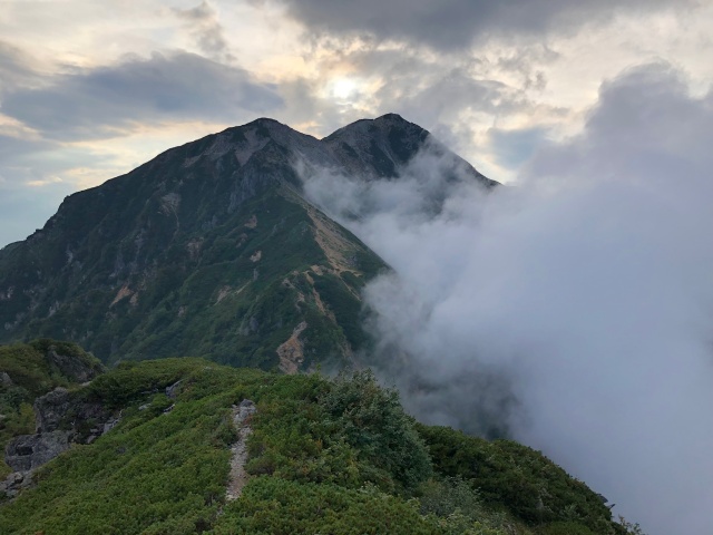 黄昏針ノ木岳