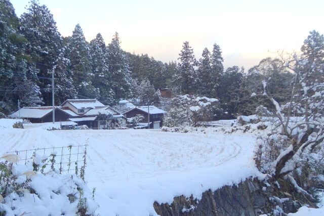 山村の雪景色