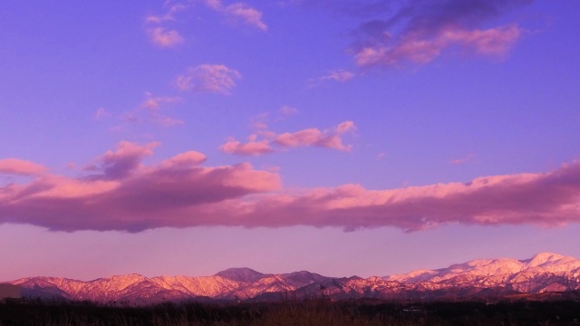 富山の冬の夕景