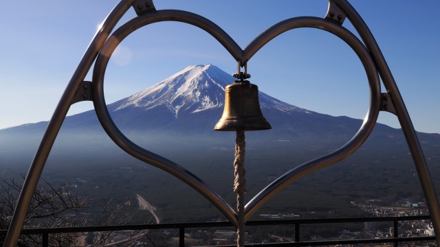 河口湖天上山公園から望む富士山