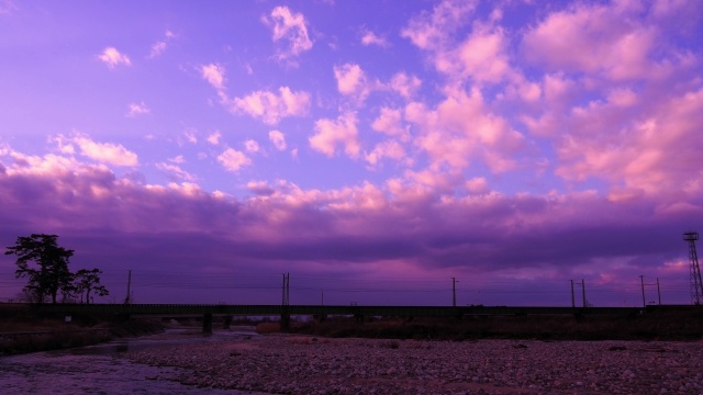 富山の冬の夕景