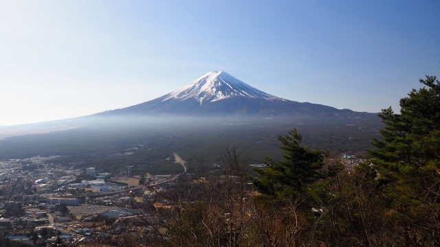 河口湖天上山公園から望む富士山