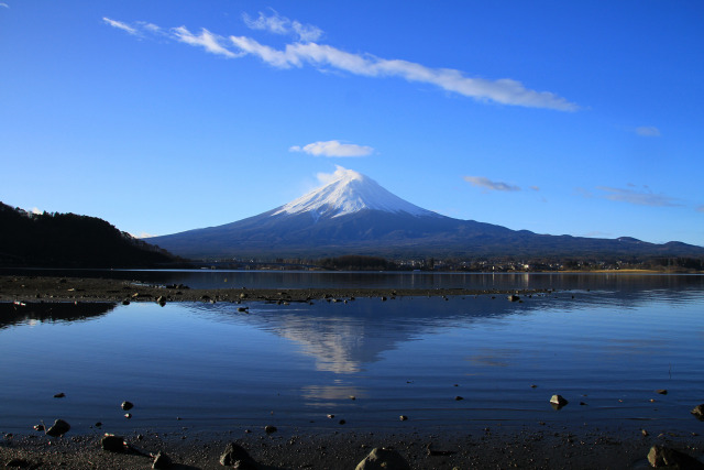 河口湖の逆さ富士