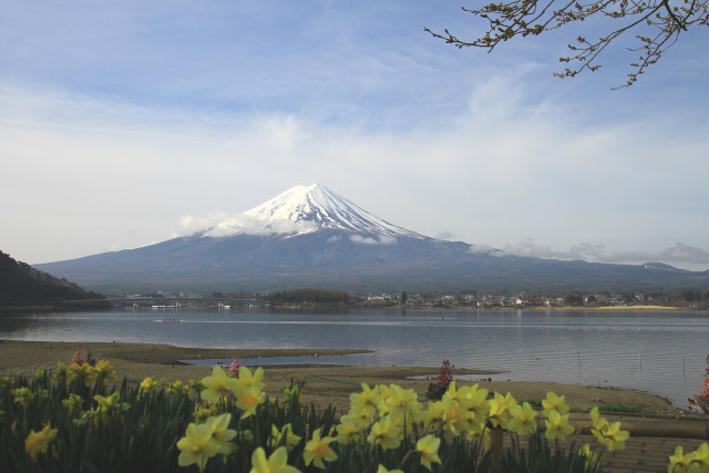 春を待つ河口湖