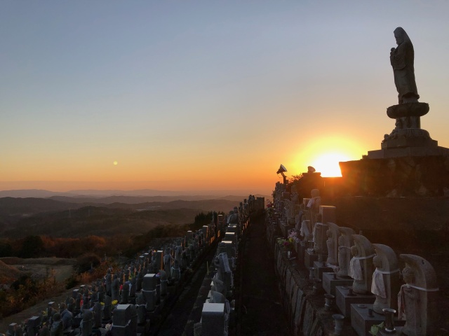 水子観音の夕日