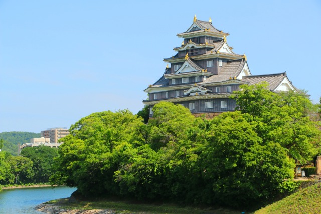 新緑の岡山城