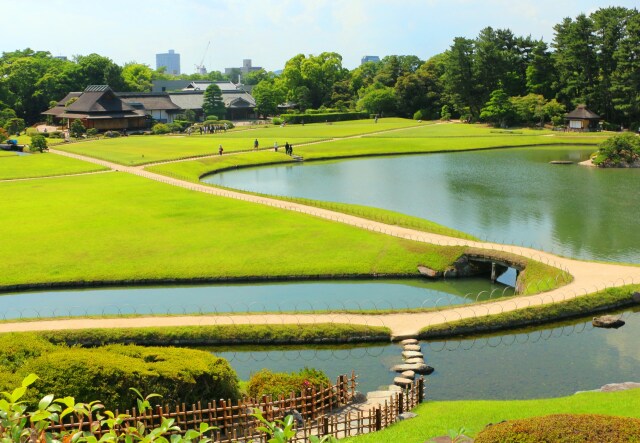 新緑の岡山後楽園