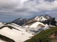 地獄谷と大日岳を望む