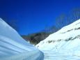 雪の山道