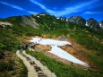 7月の残雪八方尾根