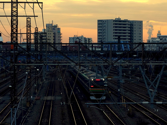 黄昏の東海道線