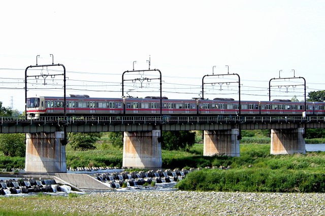 多摩川を渡る